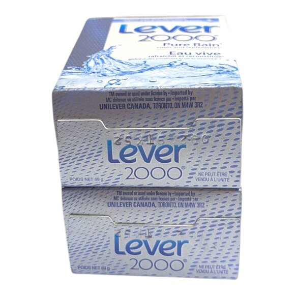 Lever 2000 Pure Rain Refreshing Bars Soap 2 x 89g (2-Pack) New Sealed - Picture 3 of 6
